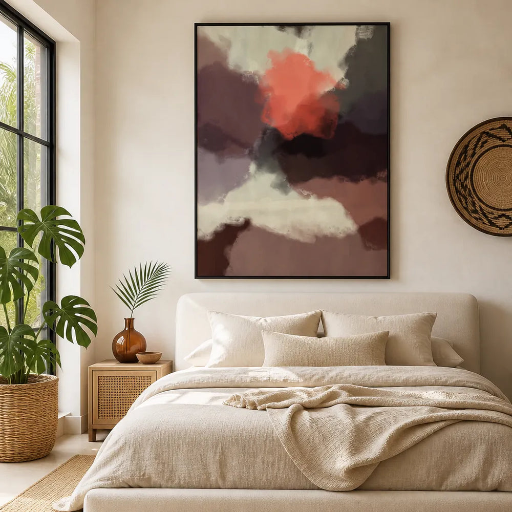 Room mockup featuring Vibrant Abstract Expression Art Print