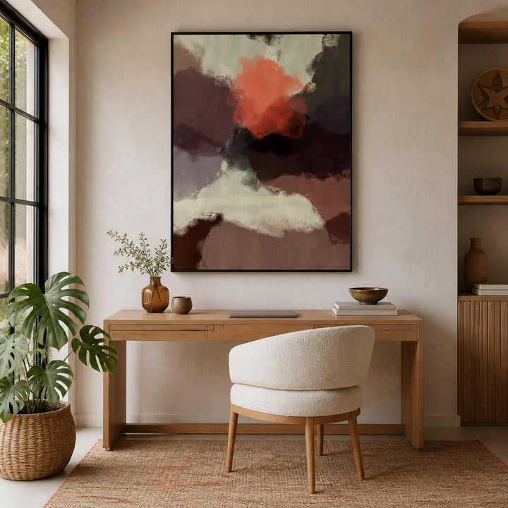 Room mockup featuring Vibrant Abstract Expression Art Print