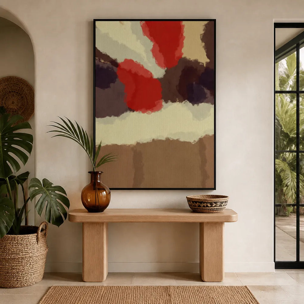 Room mockup featuring Warm Abstract Strokes Art Print