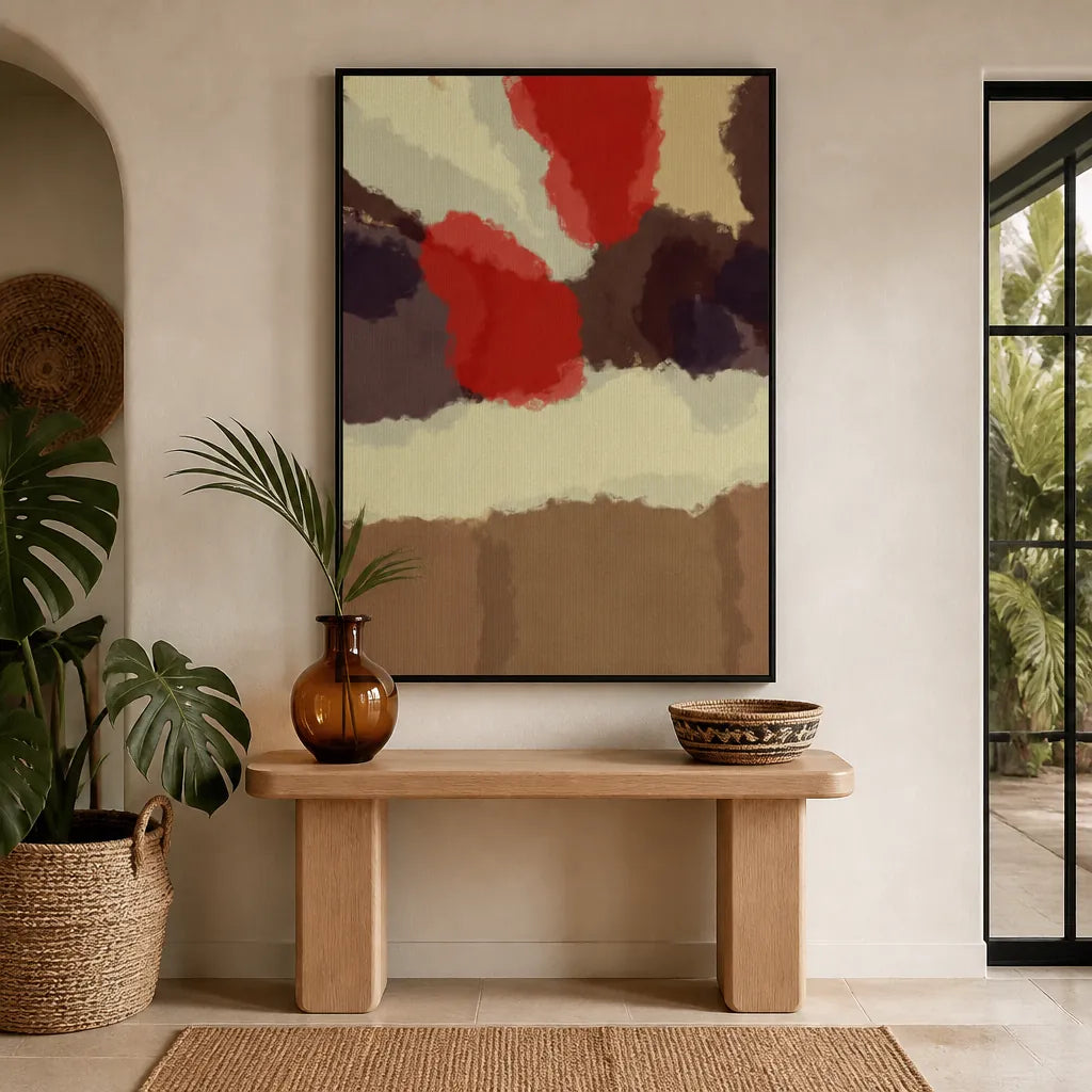 Room mockup featuring Warm Abstract Strokes Art Print