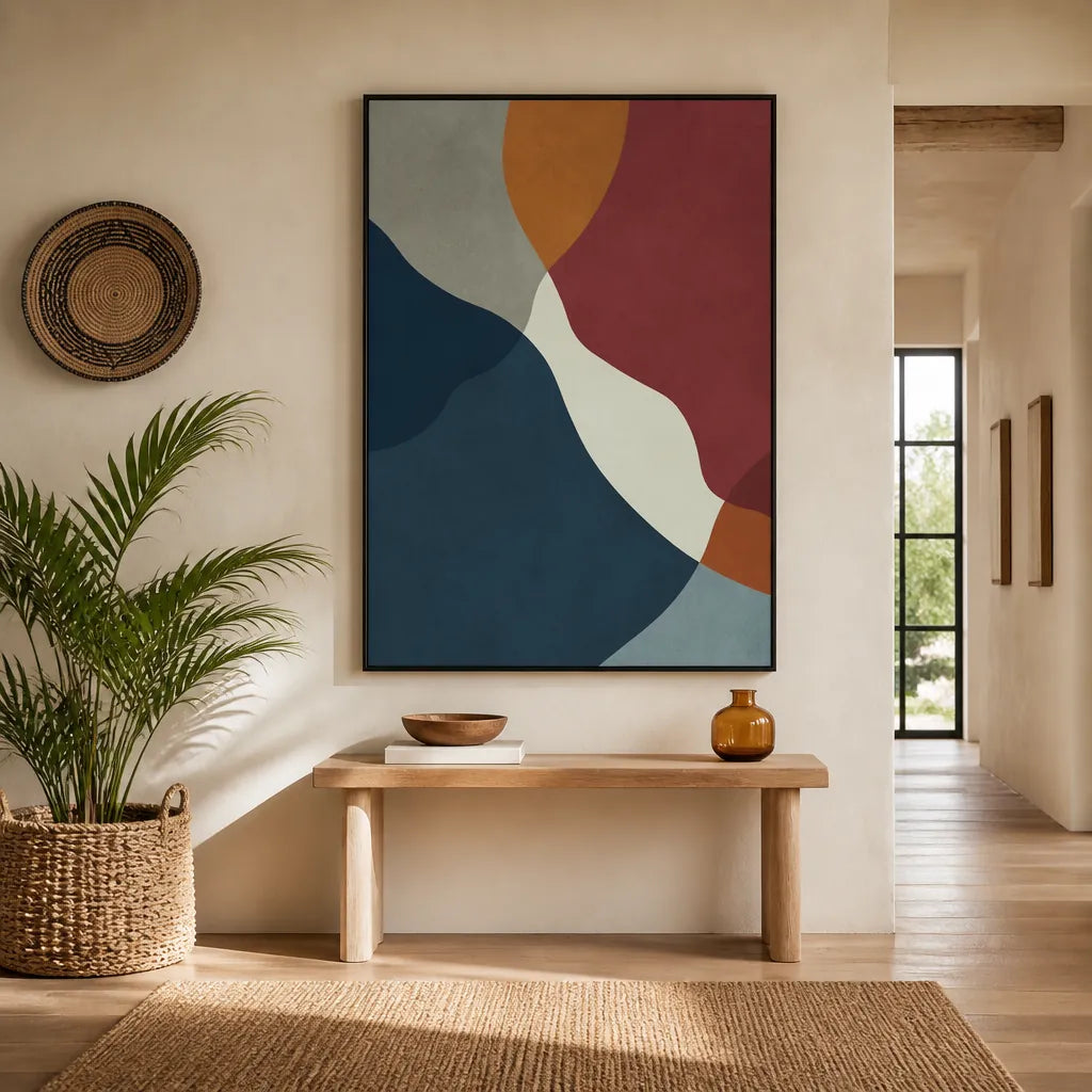 Room mockup featuring Warm Organic Flow Art Print