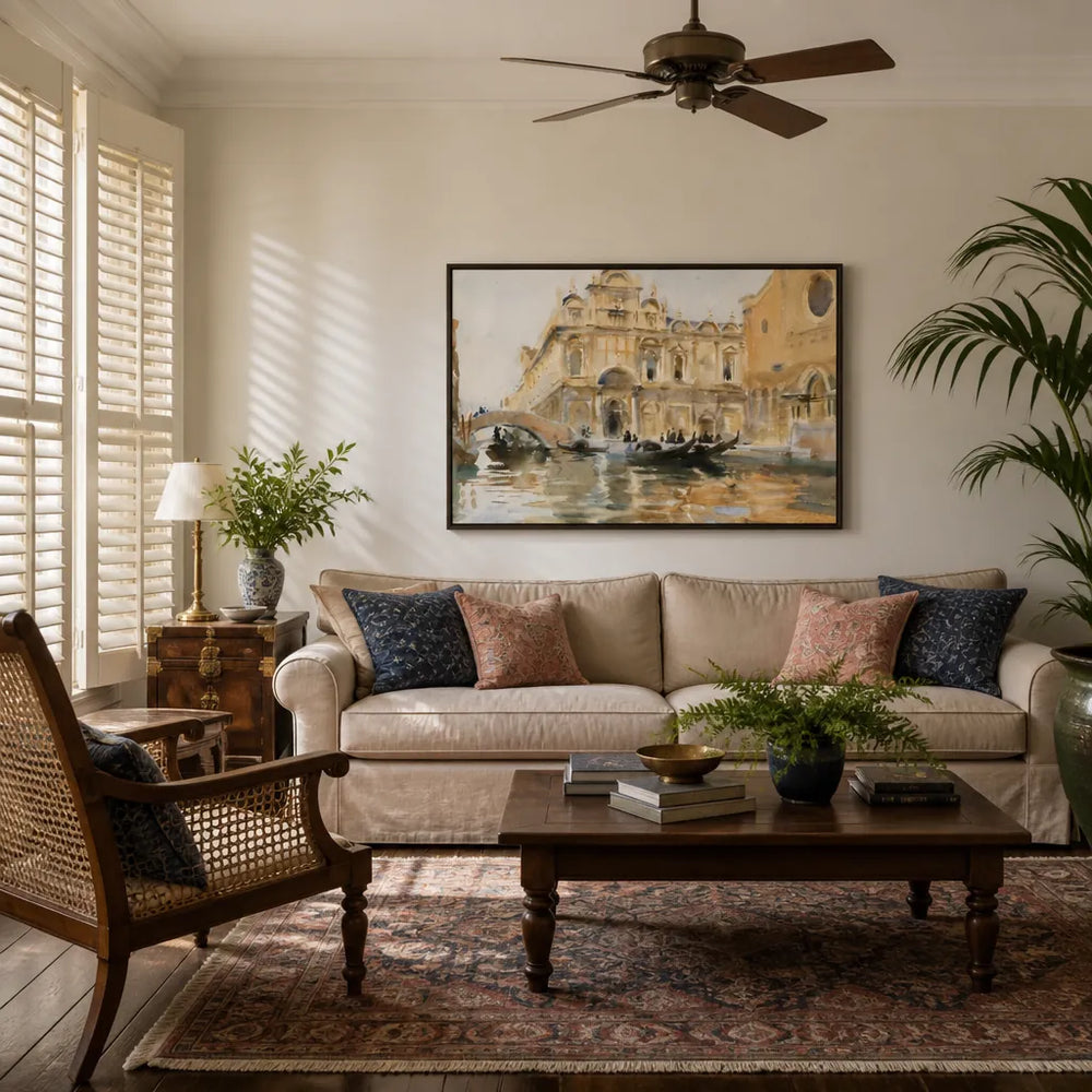 Room mockup featuring Rio dei Mendicanti, Venice by S Art Print