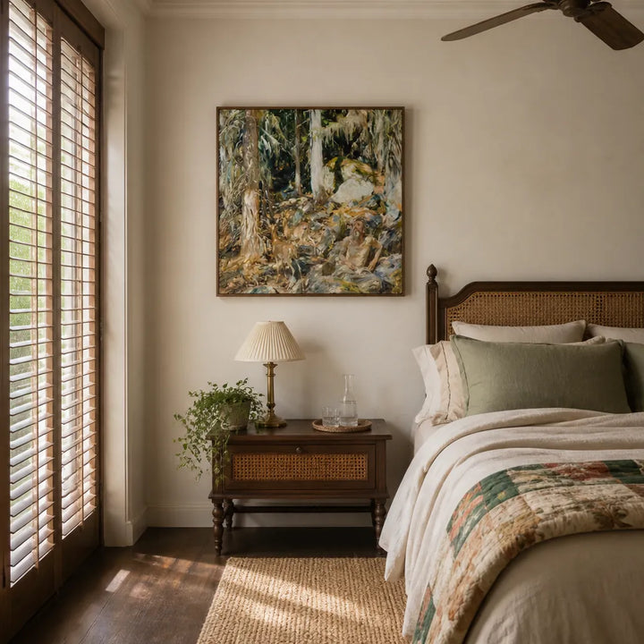 Room mockup featuring The Hermit (Il solitario) by Sargent Art Print