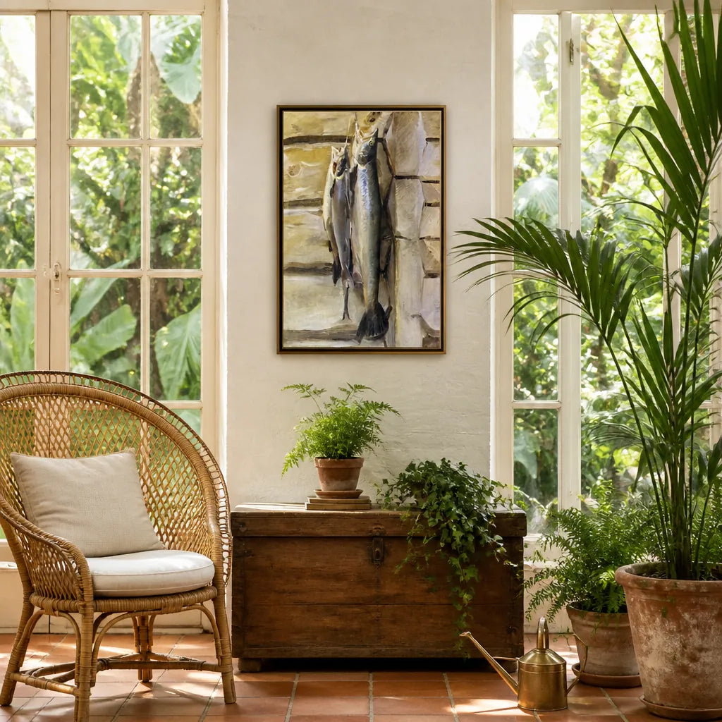 Room mockup featuring Angling in British Art Through Five Centuries by Sargent Art Print