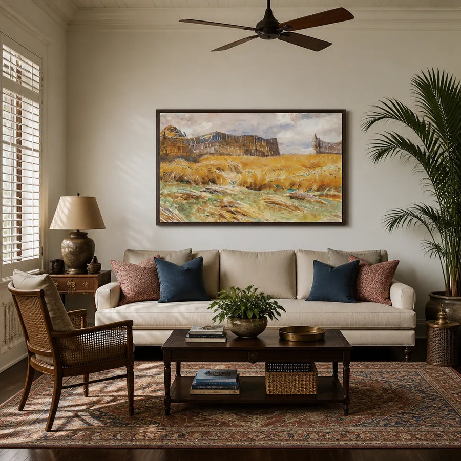 Camouflaged Field in France by Sargent Art Print in a room setting