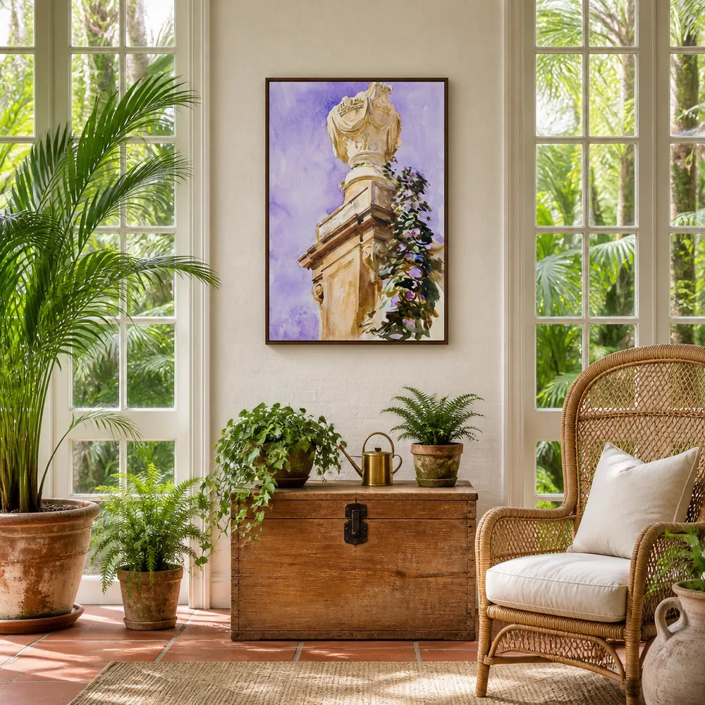 Room mockup featuring Garden near Lucca by Sargent Art Print