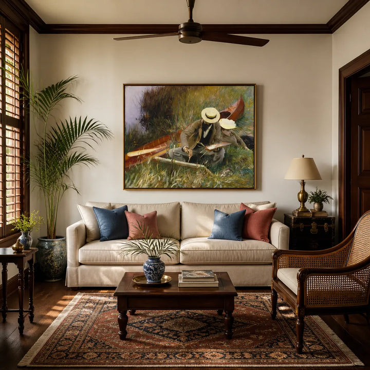 Room mockup featuring An Out-of-Doors Study by Sargent Art Print