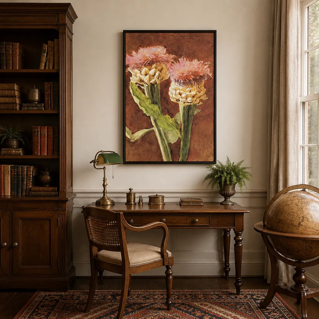 Room mockup featuring Thistle by Sargent Art Print