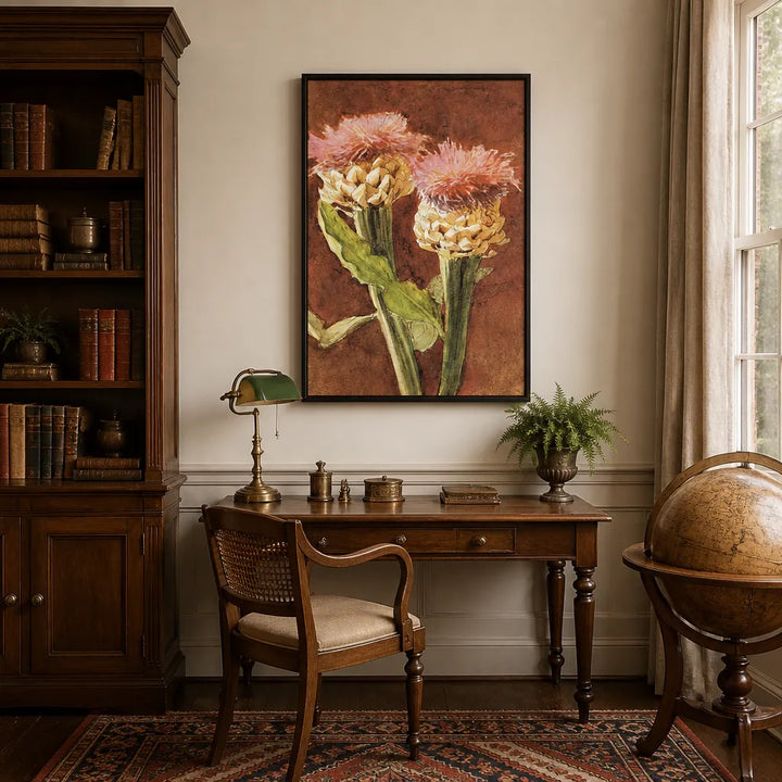 Room mockup featuring Thistle by Sargent Art Print