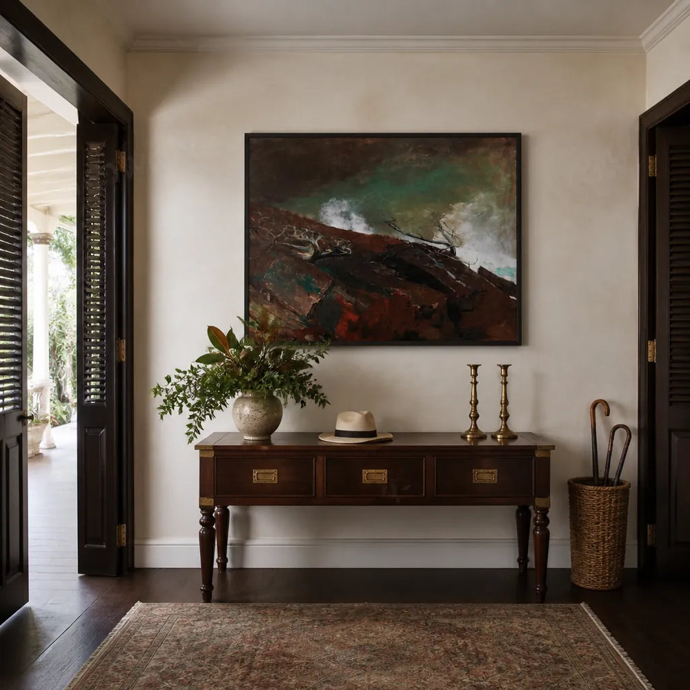 Room mockup featuring Coast of Maine by Winslow Homer Art Print
