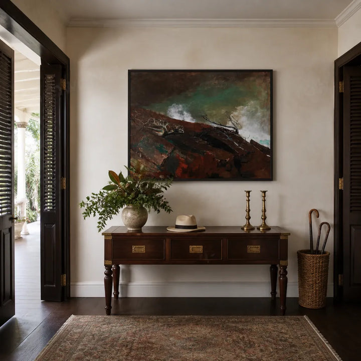 Room mockup featuring Coast of Maine by Winslow Homer Art Print