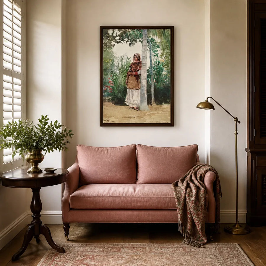 Under a Palm Tree by Winslow Homer Art Print in a room setting