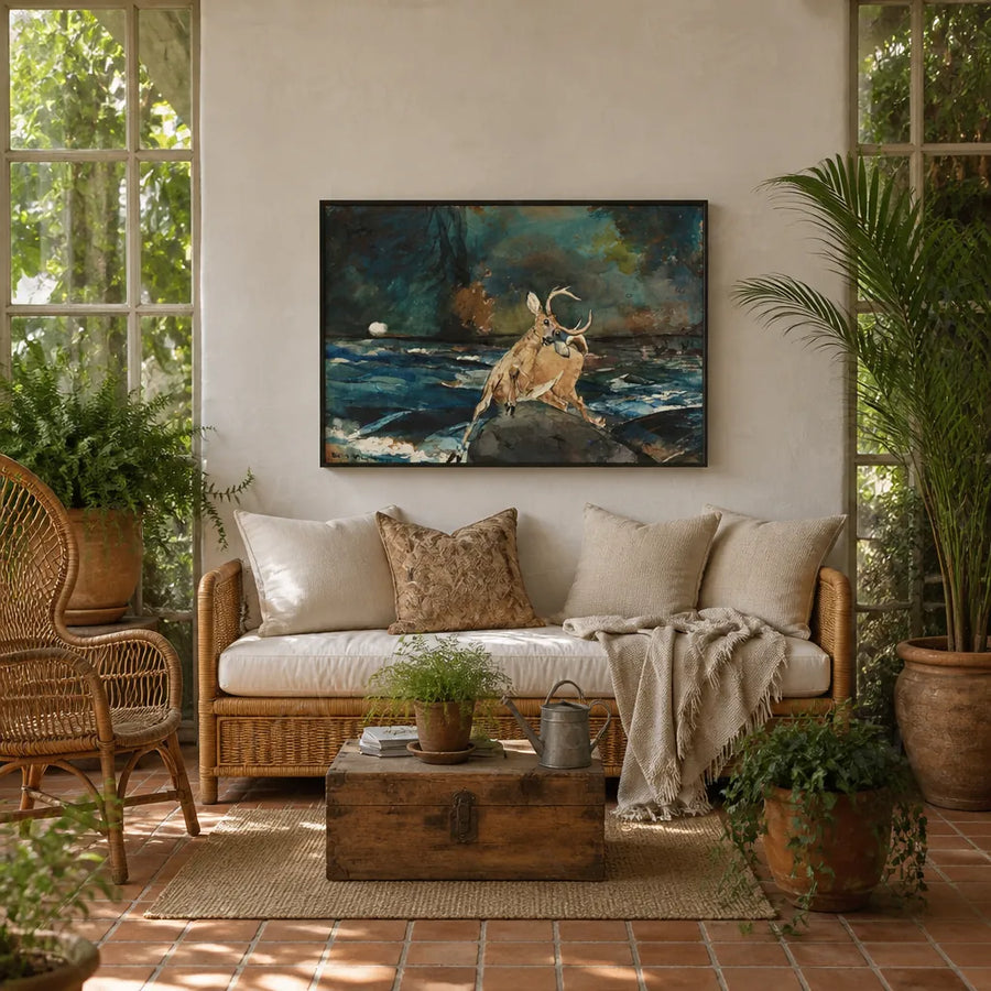 A Good Shot, Adirondacks by Winslow Homer Art Print in a room setting