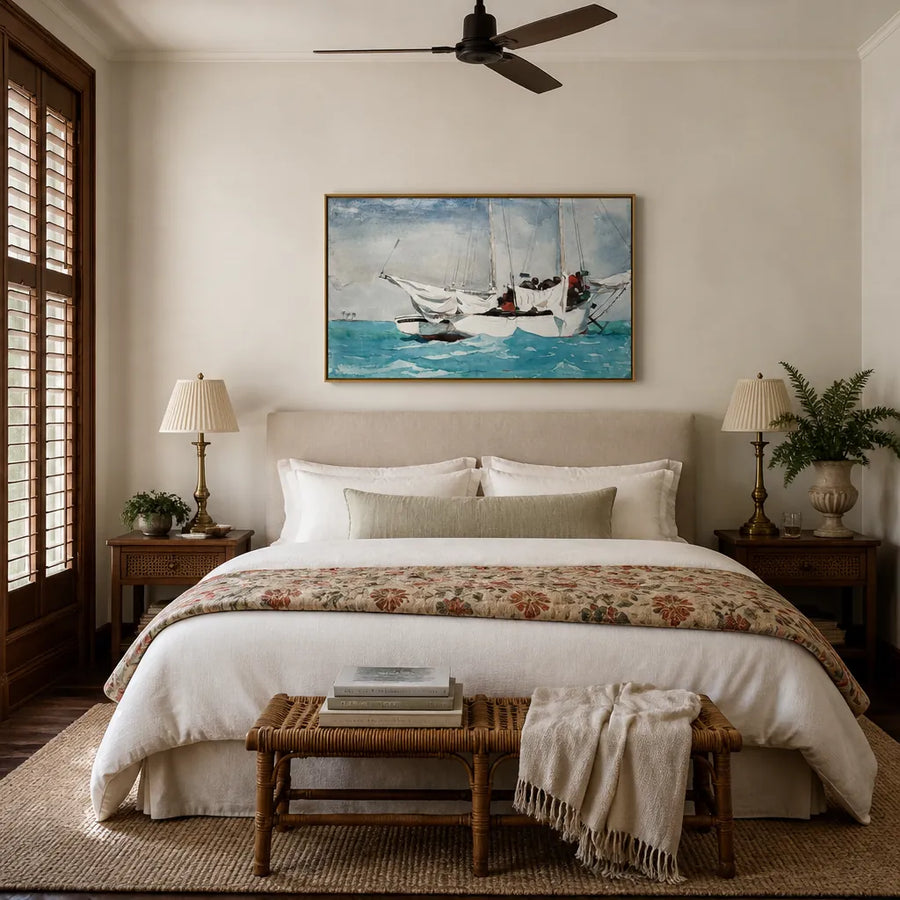 Key West, Hauling Anchor by Winslow Homer Art Print in a room setting