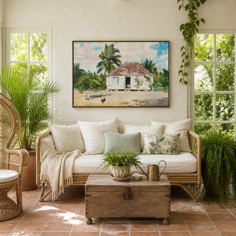 Native hut at Nassau by Winslow Homer Art Print in a room setting