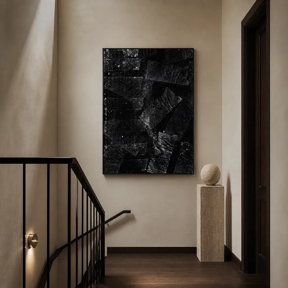 Room mockup featuring Abstract Distressed Wood Art Print