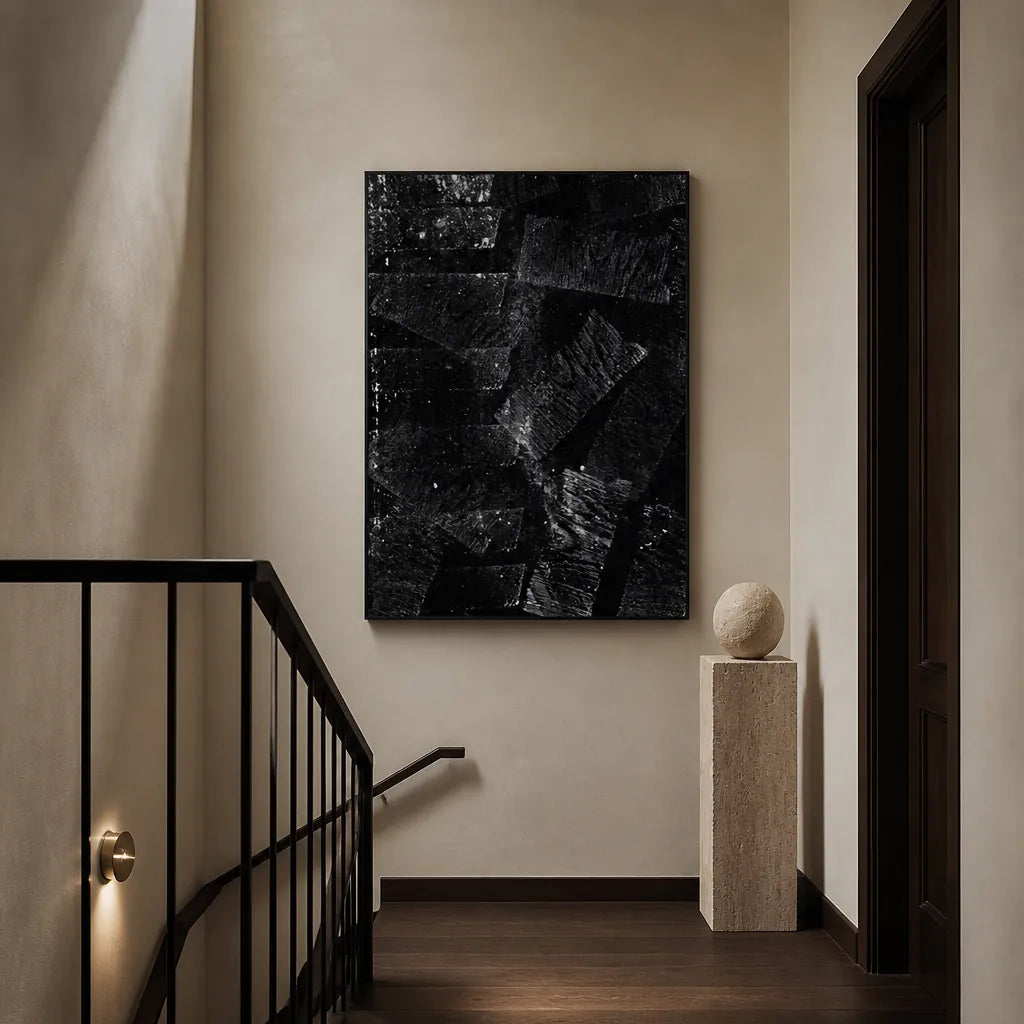 Room mockup featuring Abstract Distressed Wood Art Print