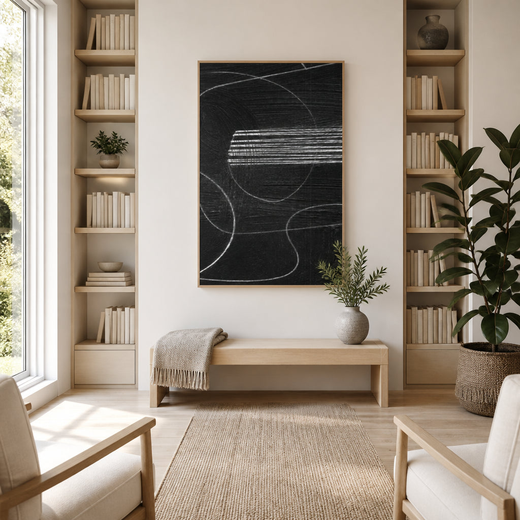 Room mockup featuring Black 2 Art Print