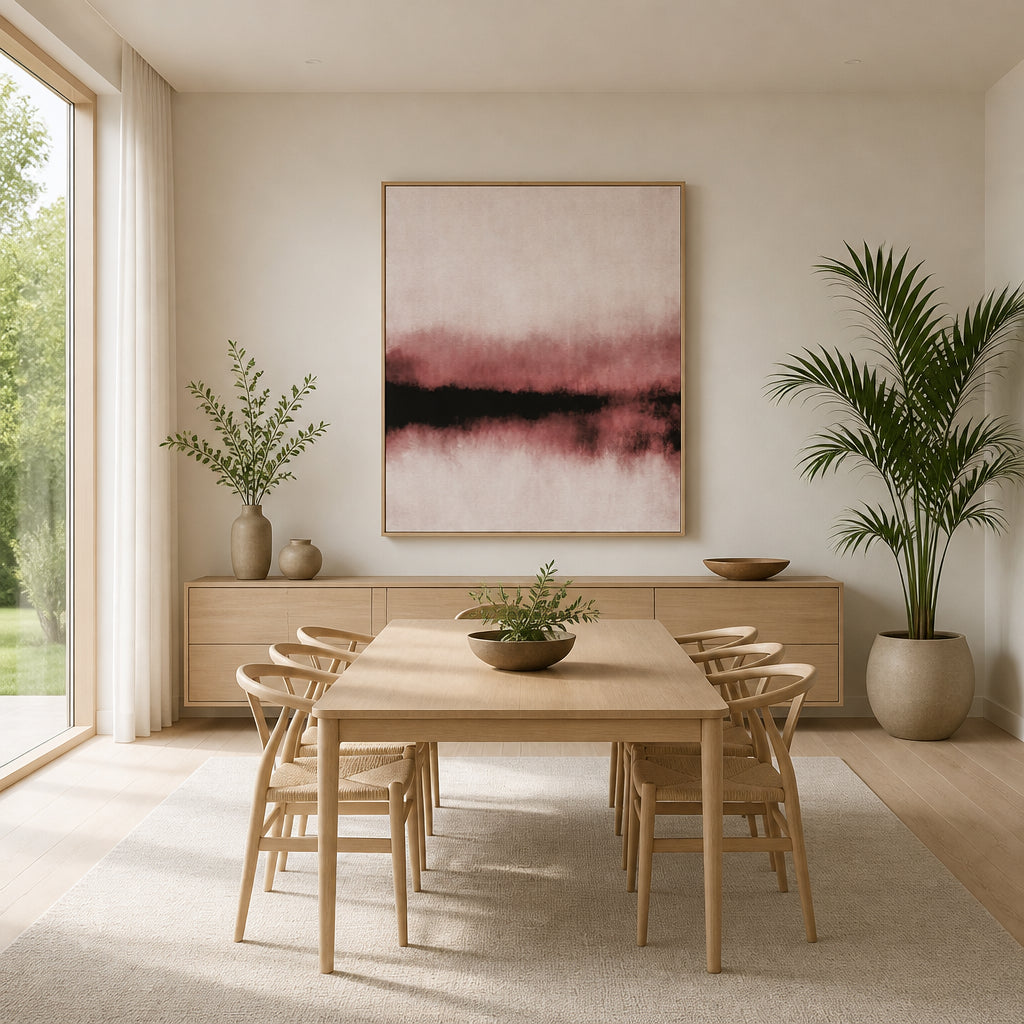 Room mockup featuring Dark Blush Ombre Art Print
