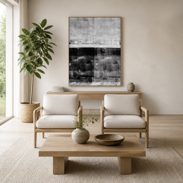 Room mockup featuring Gritty Horizon Abstract Art Print