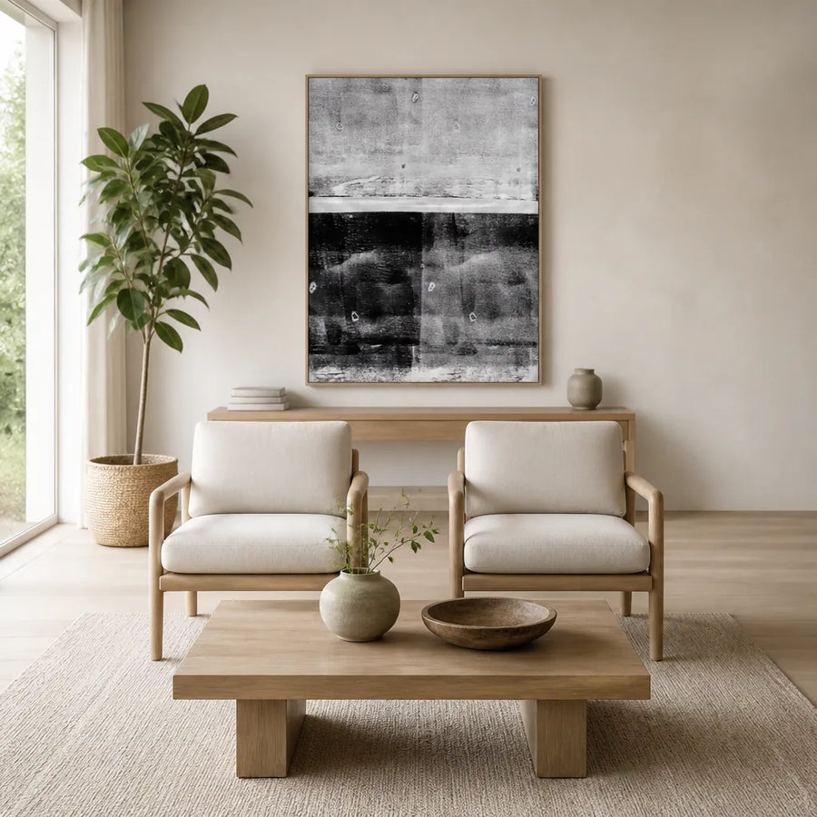 Gritty Horizon Abstract Art Print in a room setting
