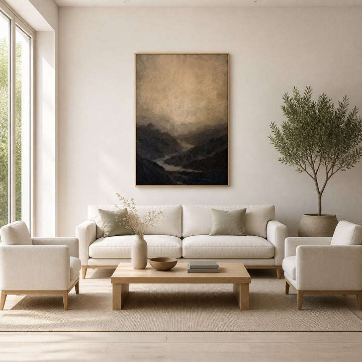 Room mockup featuring Highland River Art Print