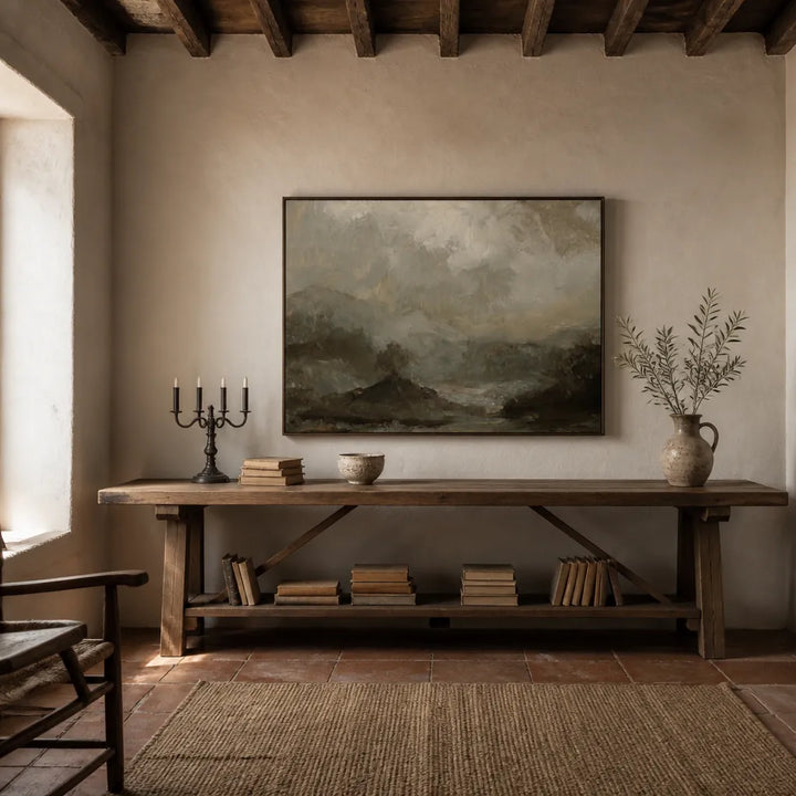 Room mockup featuring Oak On a Hill Art Print