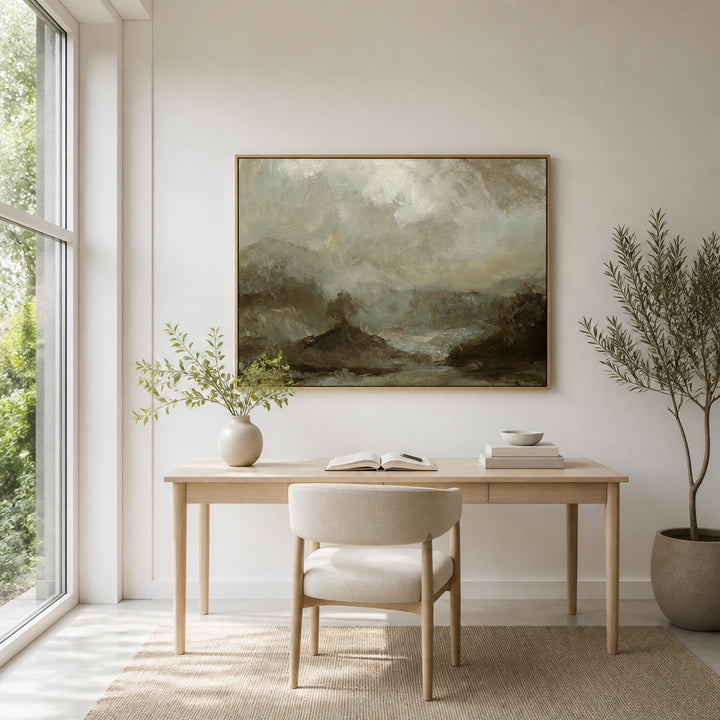 Room mockup featuring Oak On a Hill Art Print