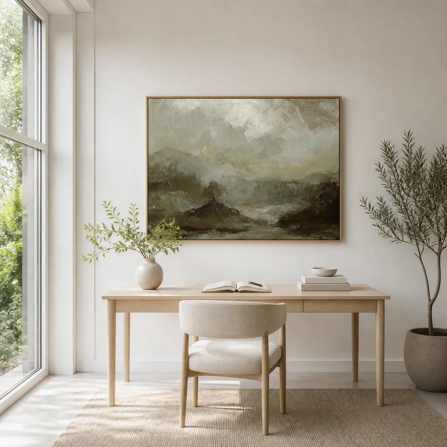 Oak On a Hill Art Print in a room setting