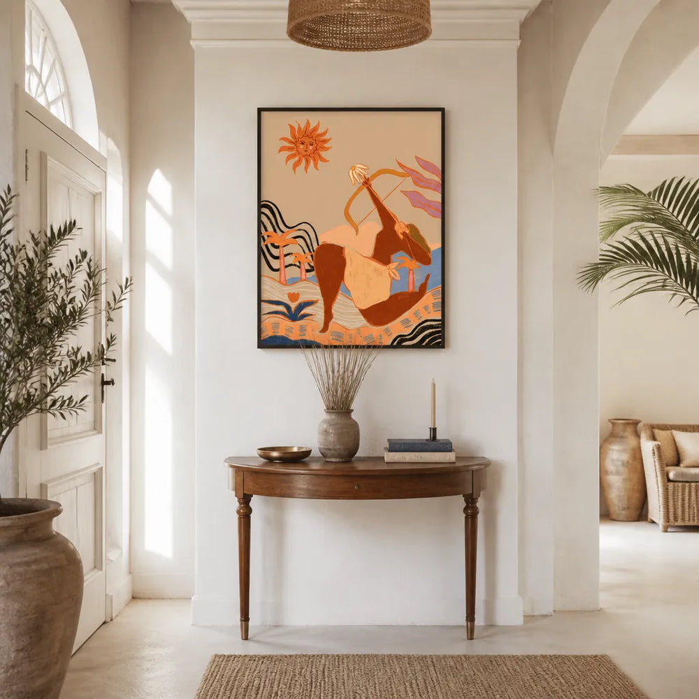 Room mockup featuring Bow And Arrow Art Print