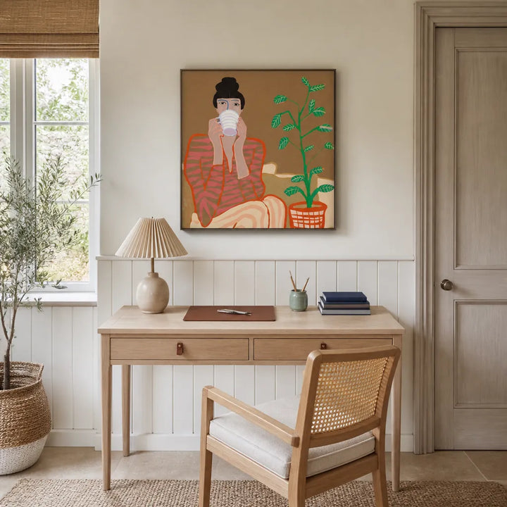 Room mockup featuring Cozy Coffee Morning Art Print