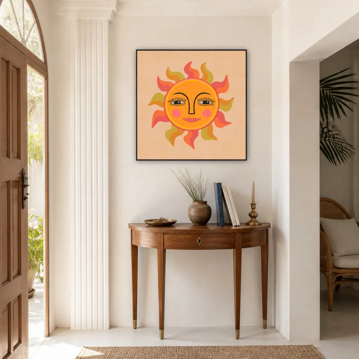 Room mockup featuring Cute Sun Art Print