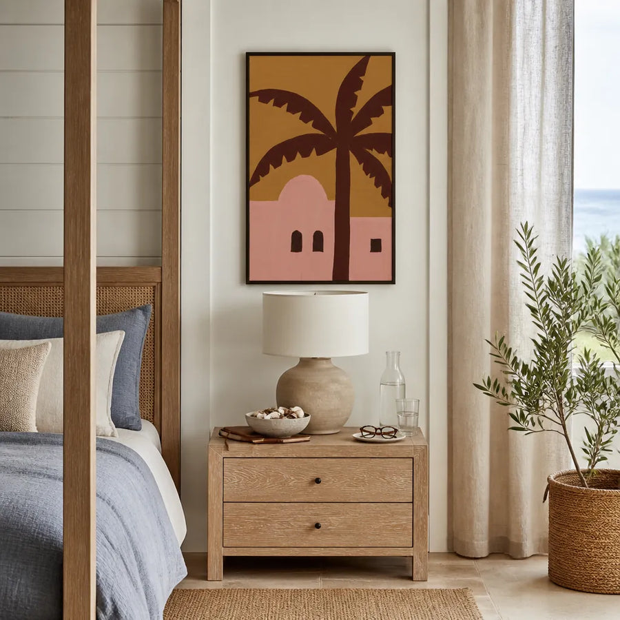 Desert Palm Abode Art Print in a room setting