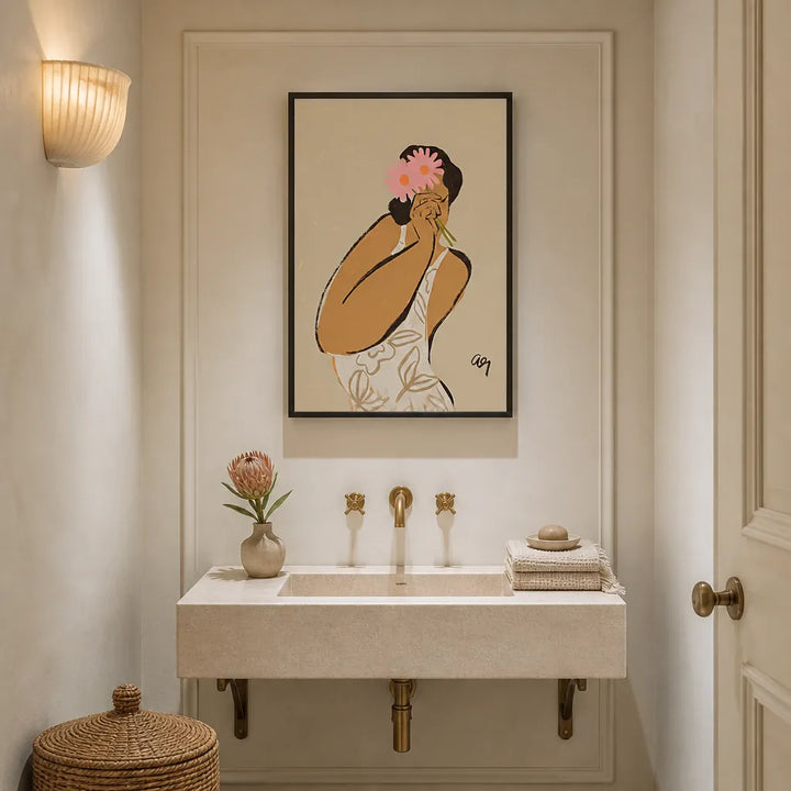Room mockup featuring Mask Art Print