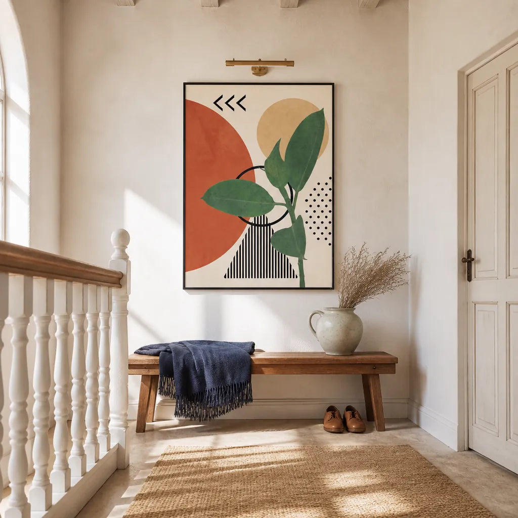 Room mockup featuring Modern Botanical Geometry Art Print