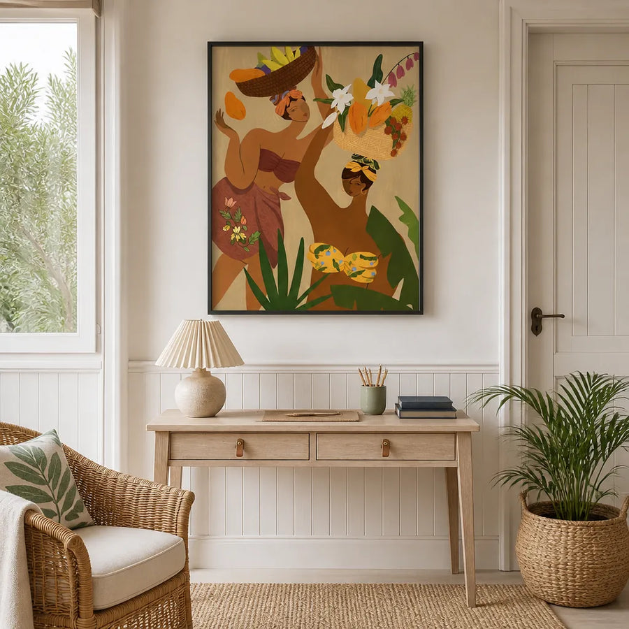 Opps Papaya Art Print in a room setting