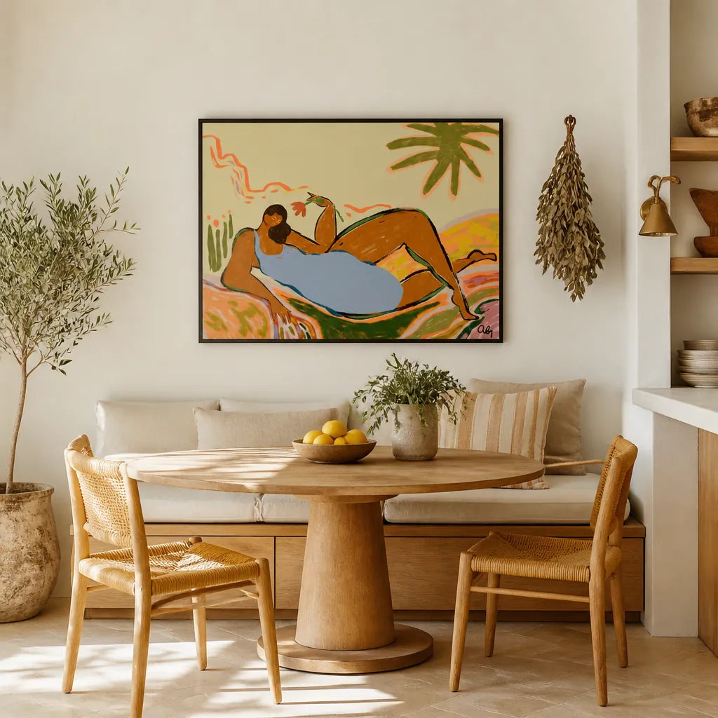 Room mockup featuring Rest and Relax Art Print
