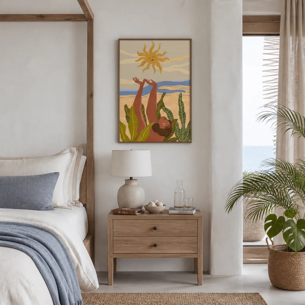 Room mockup featuring Sun Worship Art Print