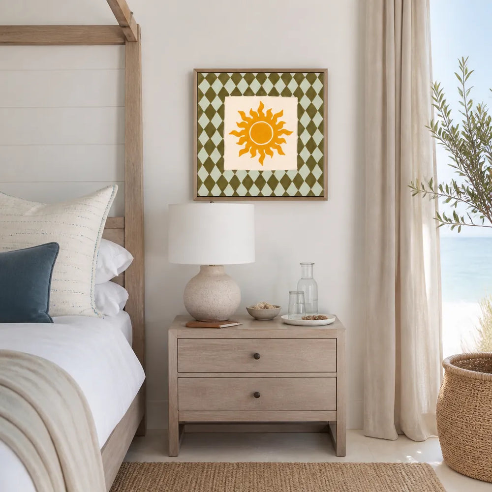 Room mockup featuring Sunny Diamond Pattern Art Print
