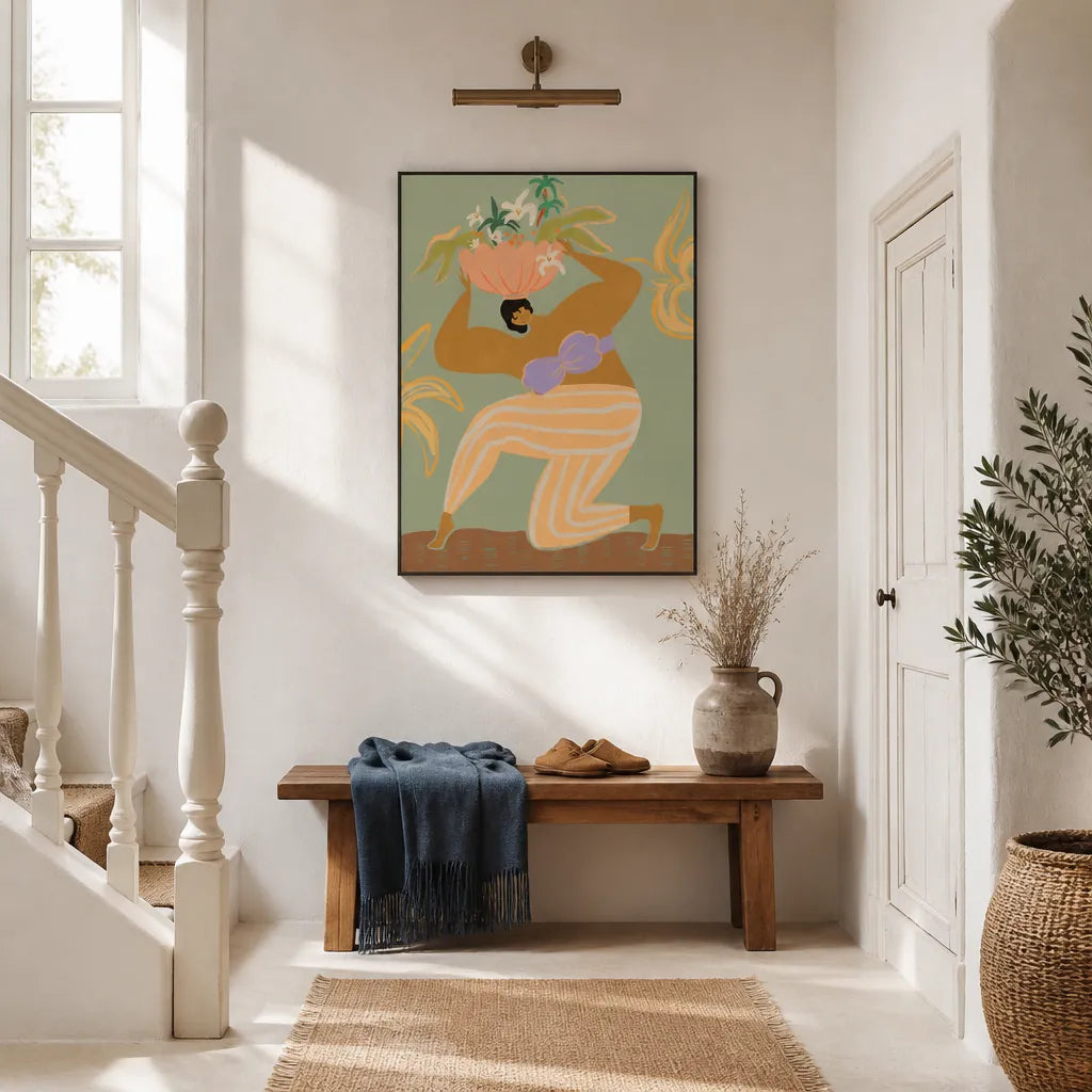 Room mockup featuring The Weight Of The World Art Print
