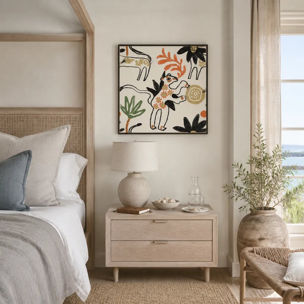 Room mockup featuring Whimsical Woodland Creatures Art Print