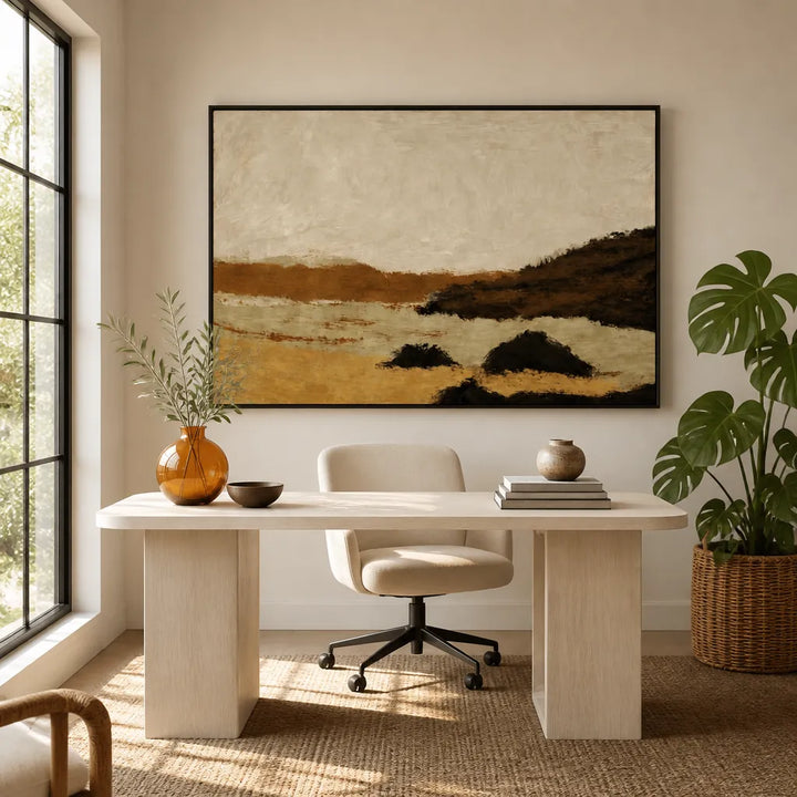 Room mockup featuring Earthy Abstract Landscape Art Print