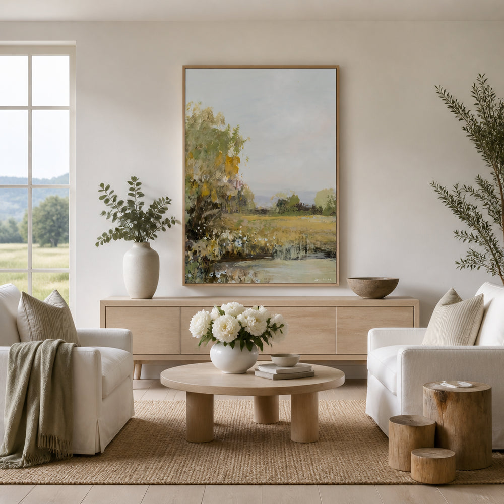 Room mockup featuring Time Passes Art Print
