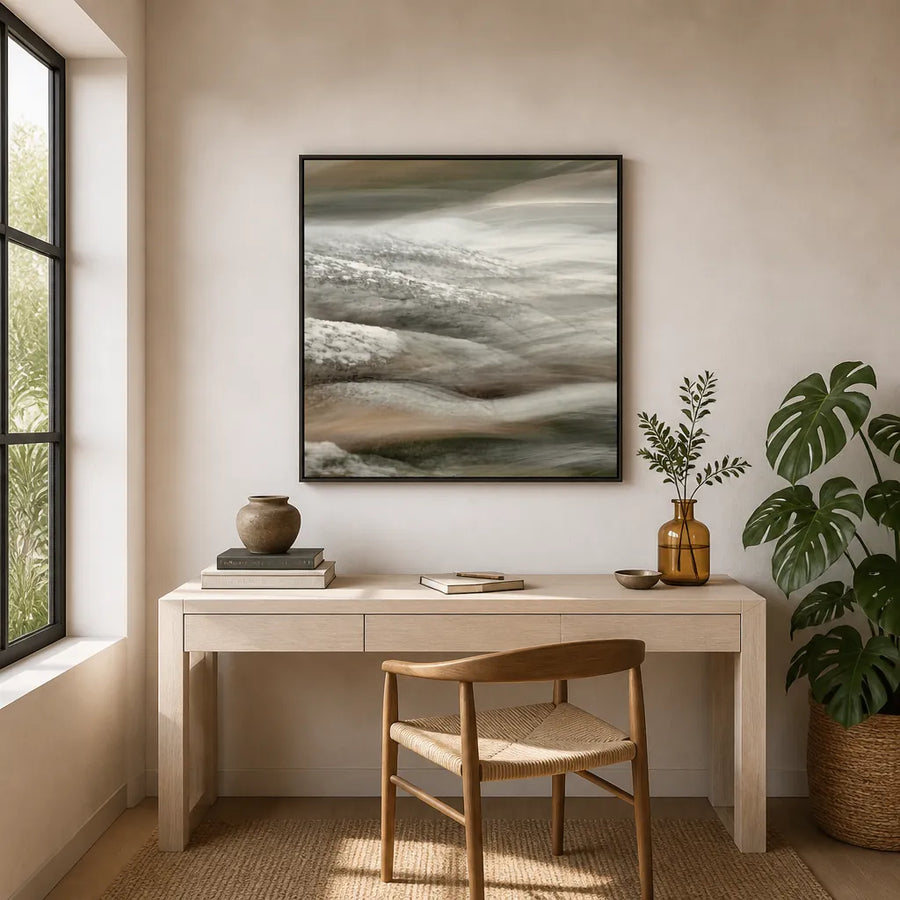 Dynamic Water Flow Art Print in a room setting