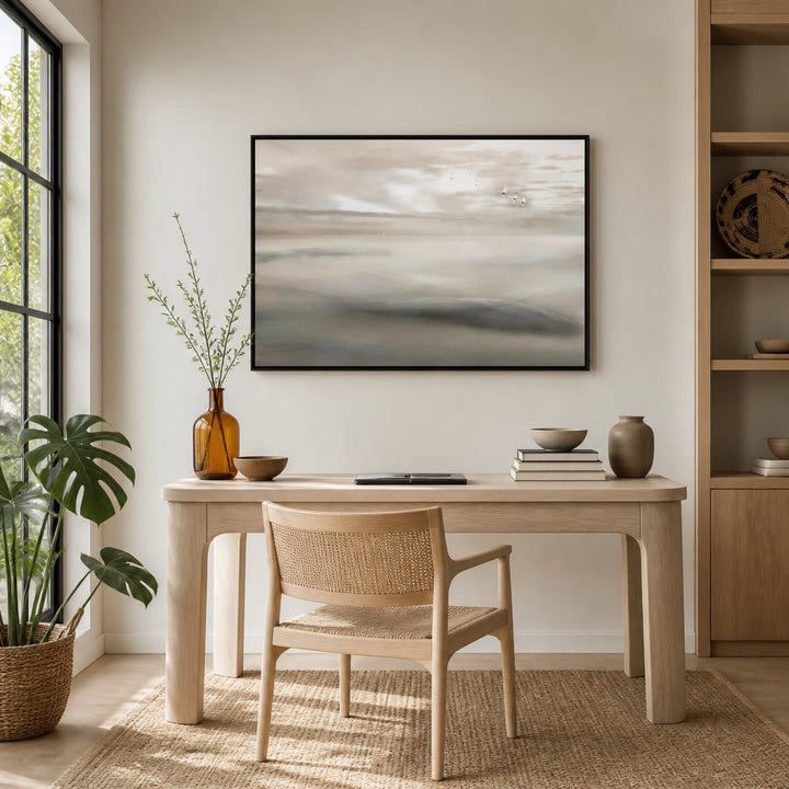 Room mockup featuring Swan Song To The Mist Art Print