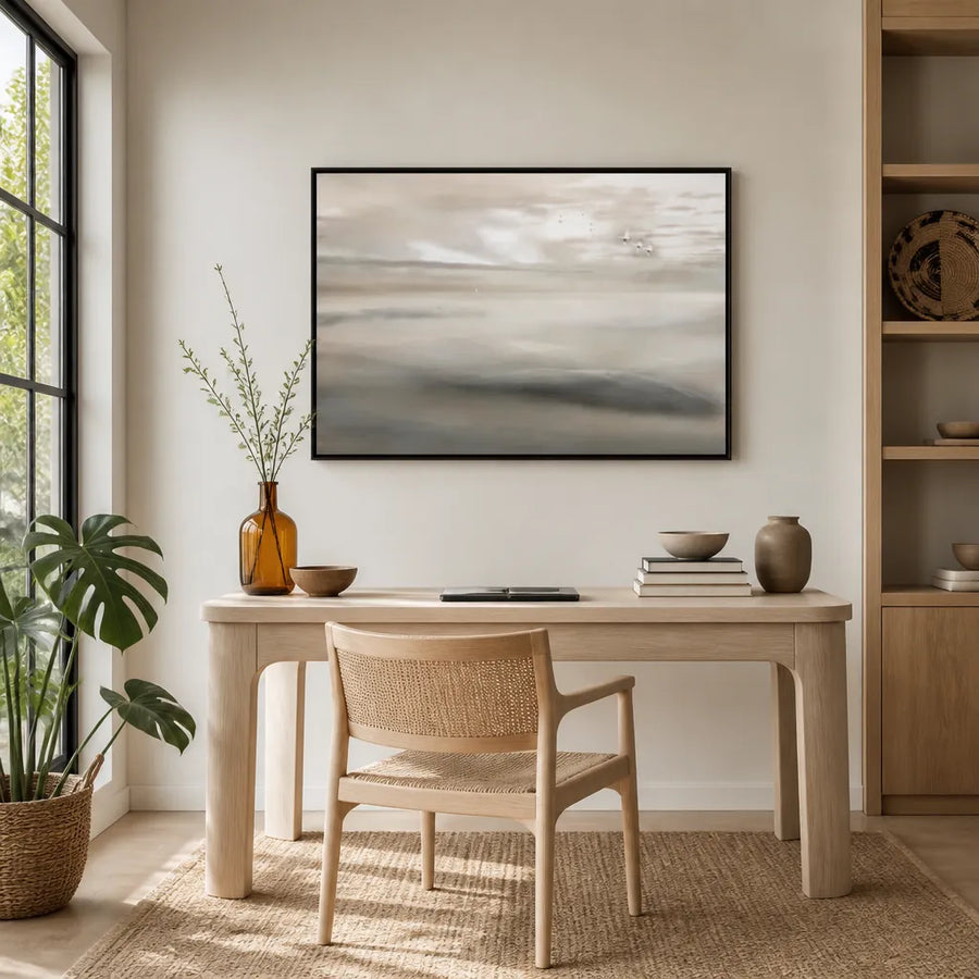 Swan Song To The Mist Art Print in a room setting