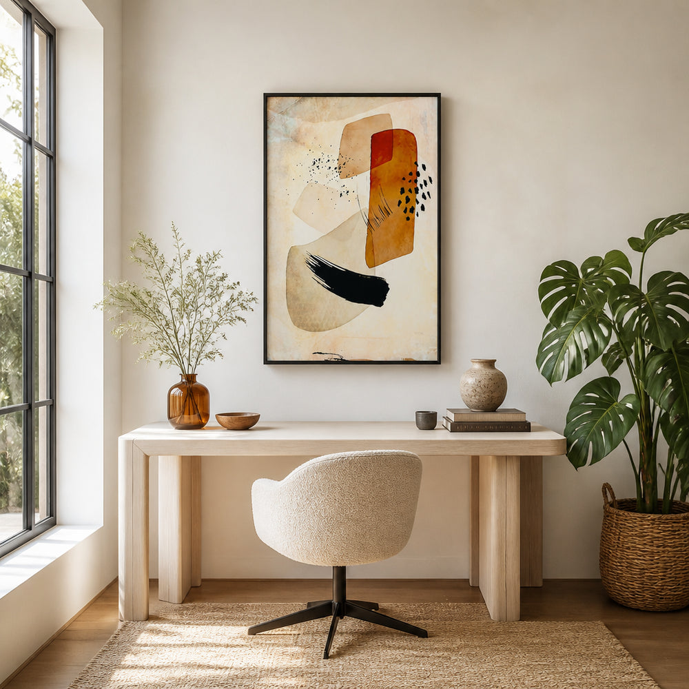 Room mockup featuring Earthy Abstract Shapes Art Print
