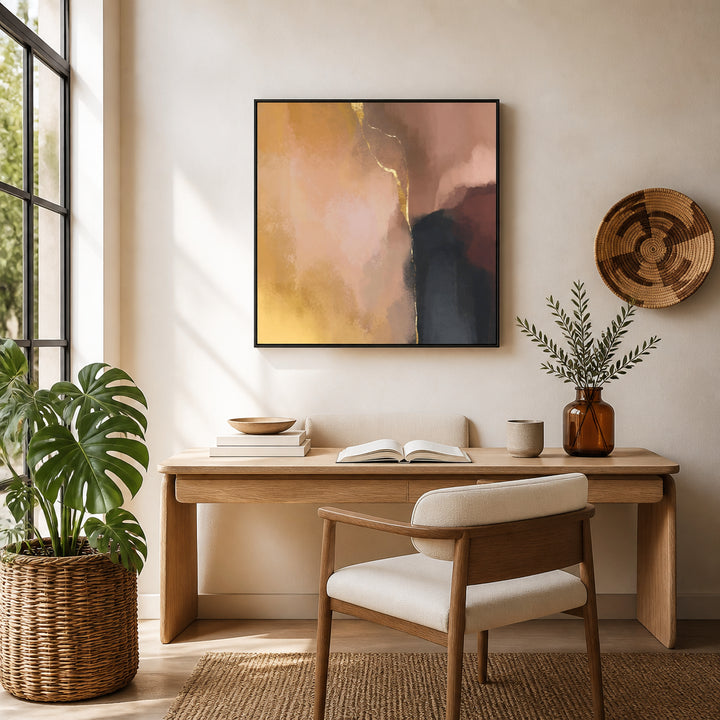 Room mockup featuring Elegant Abstract Gold Art Print