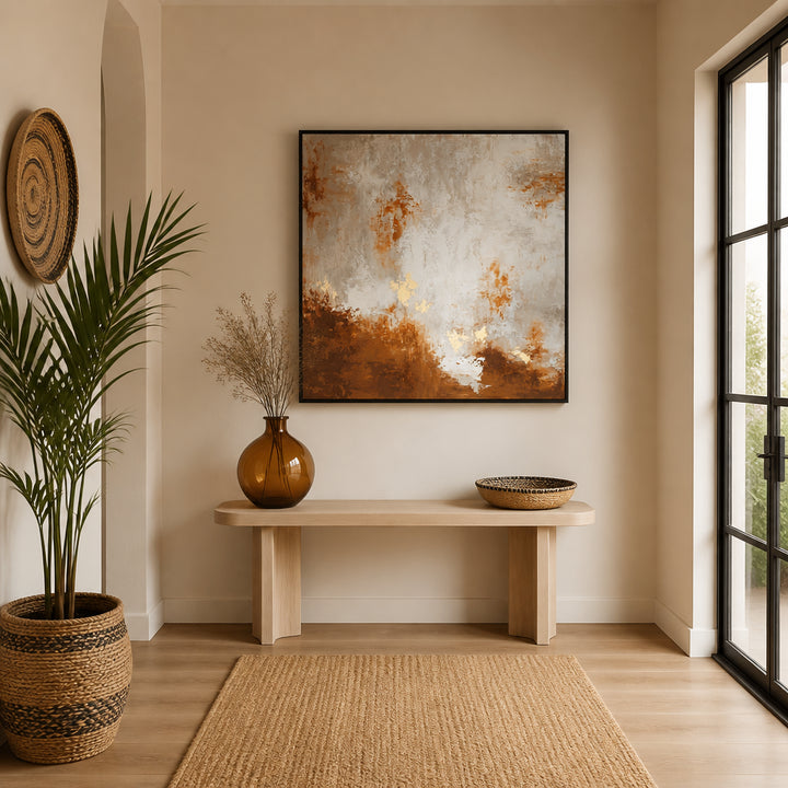 Room mockup featuring Golden Earth Abstract Art Print