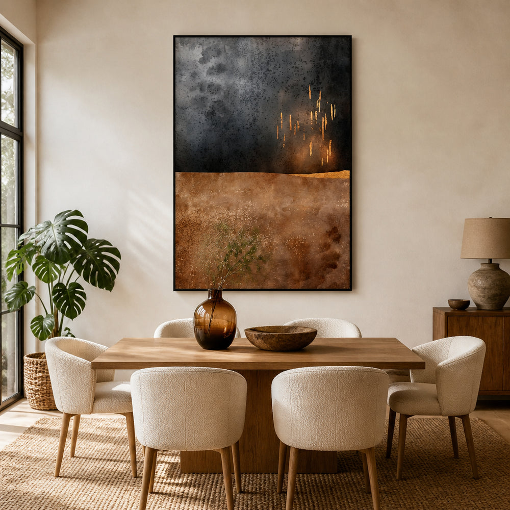 Room mockup featuring Golden Light Horizon Art Print